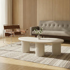 Couchtisch Wave 130 x 70 cm Weiß im Wohnzimmer vor dem Sofa