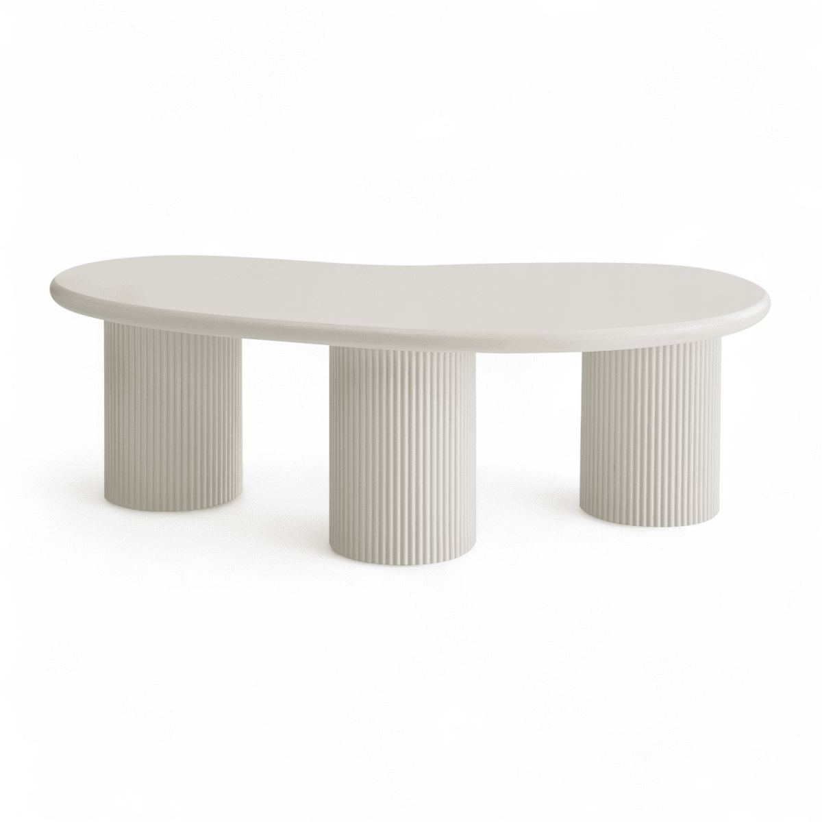 Couchtisch Nierenförmig 130x70 cm - Weiß - FURNHOUSE