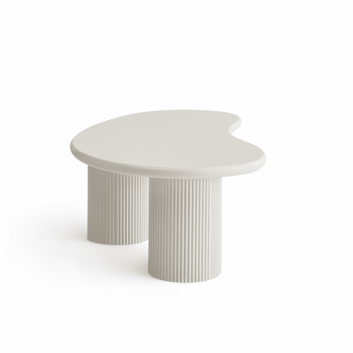 Couchtisch Nierenförmig 130x70 cm - Weiß - FURNHOUSE