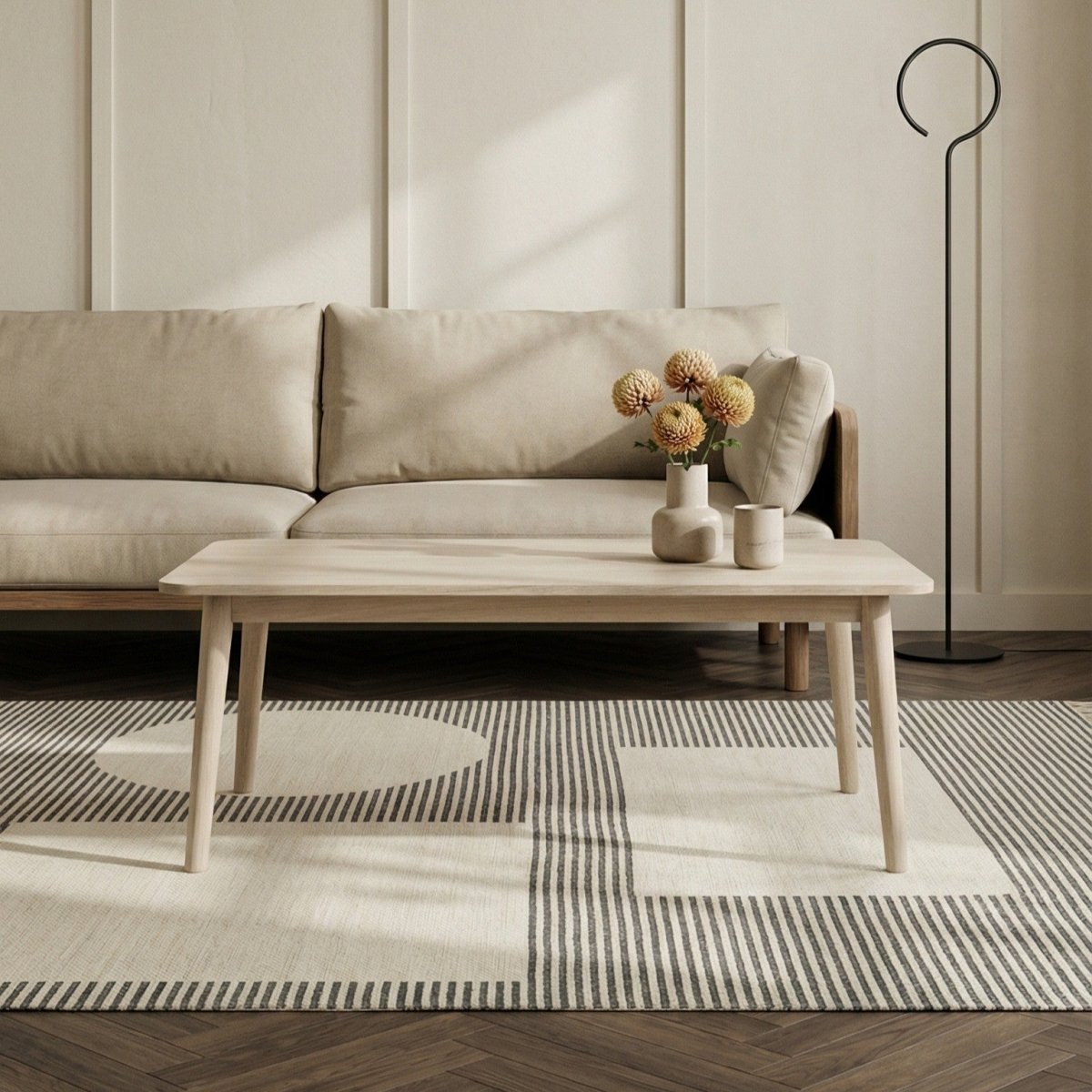 Couchtisch Rechteckig 120x75 cm - Eiche Weiß geöltes - FURNHOUSE