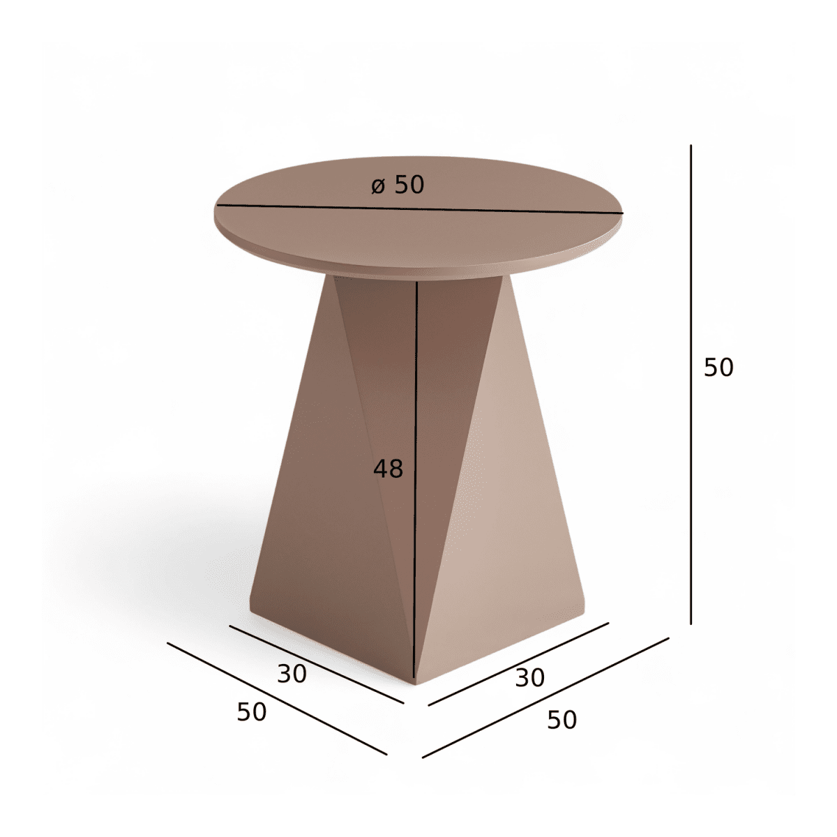 Couchtisch Rund ø50 cm - Mocca Mousse - FURNHOUSE