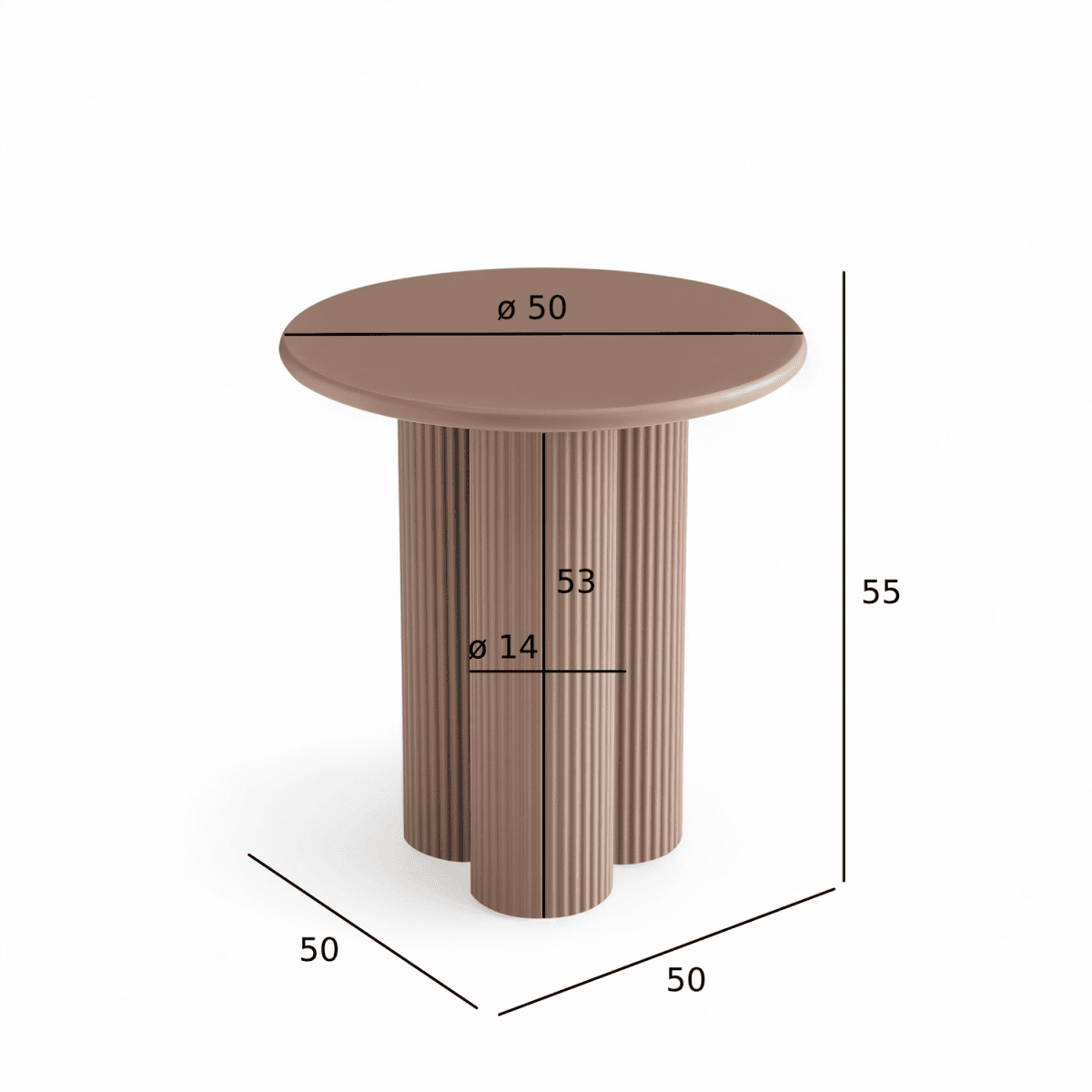 Couchtisch Rund ø50 cm - Mocca Mousse - FURNHOUSE