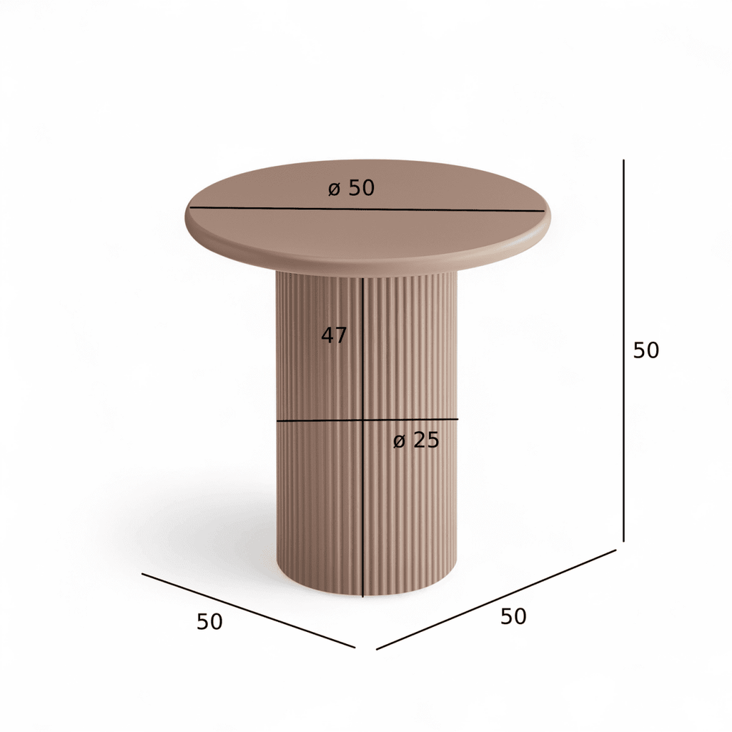 Couchtisch Rund ø50 cm - Mocca Mousse - FURNHOUSE