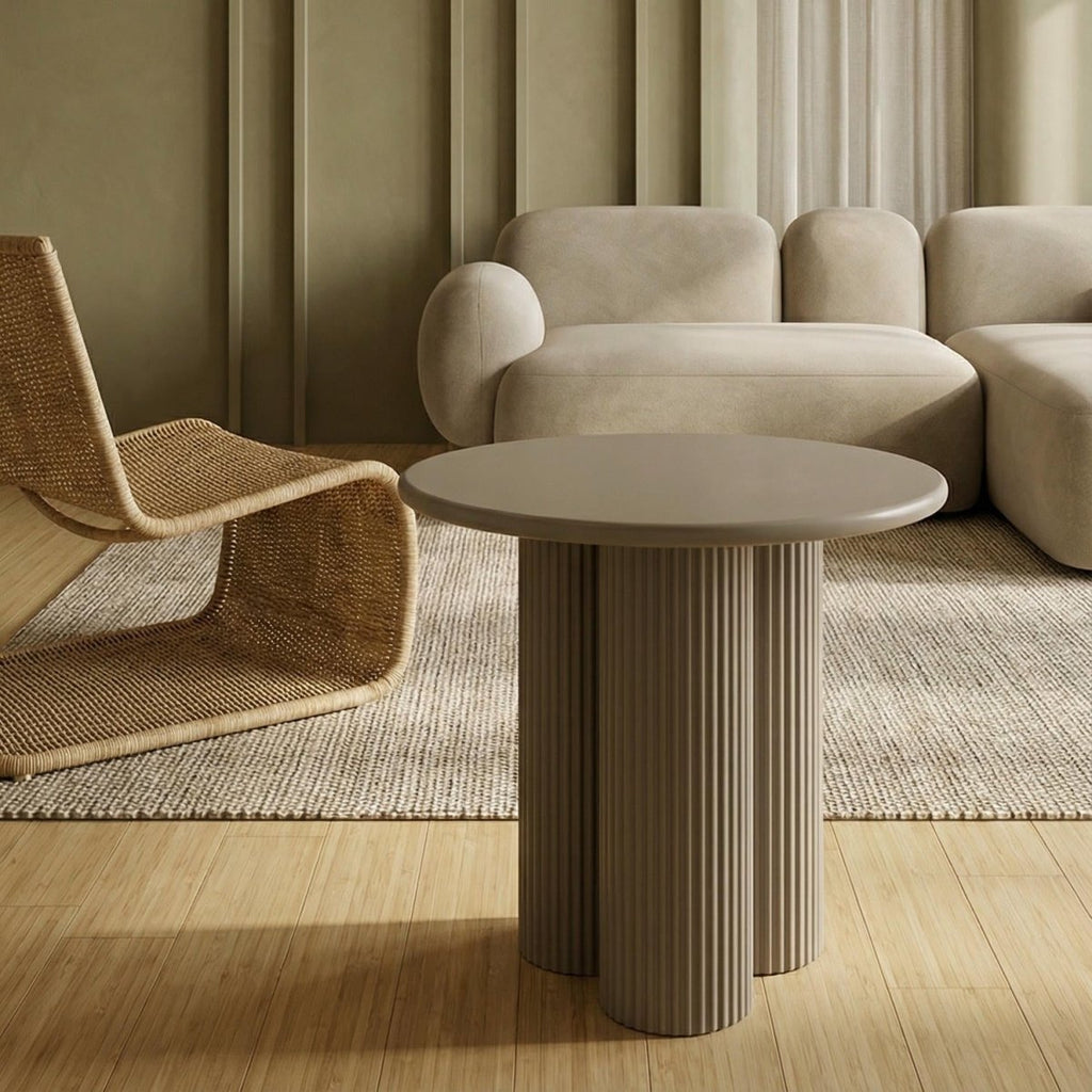Couchtisch Rund ø50 cm - Taupe - FURNHOUSE