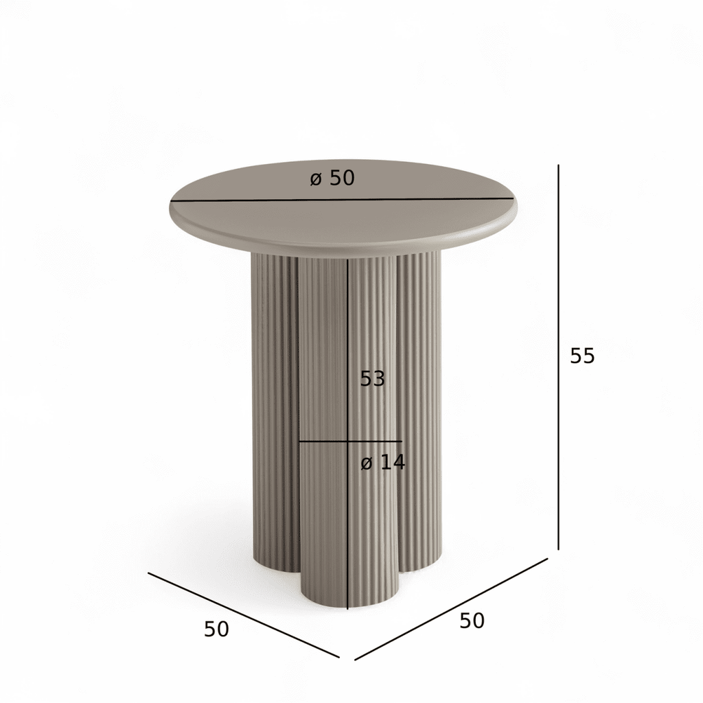 Couchtisch Rund ø50 cm - Taupe - FURNHOUSE