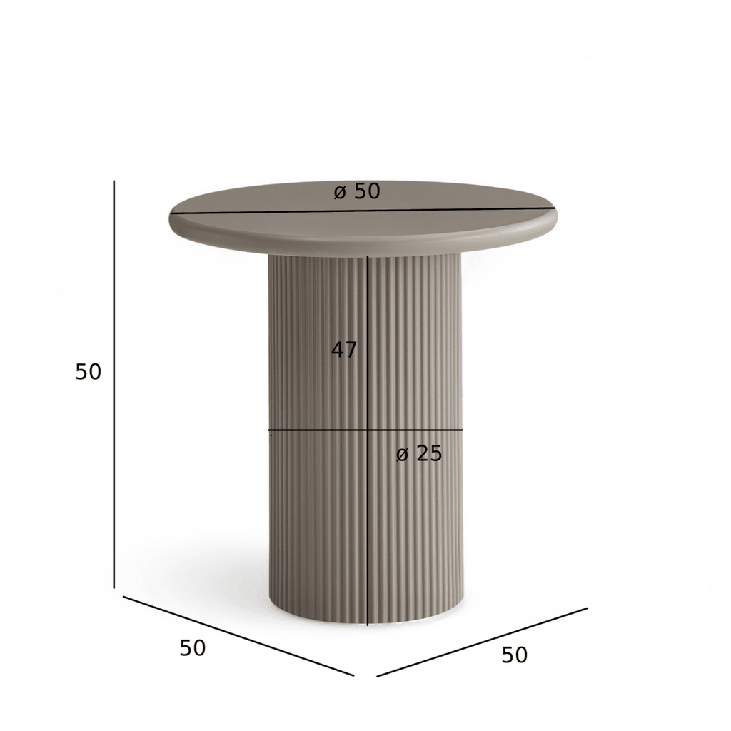 Couchtisch Rund ø50 cm - Taupe - FURNHOUSE