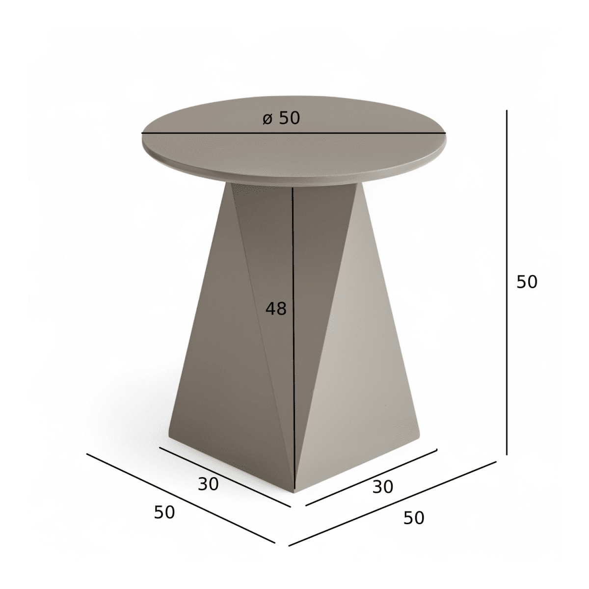 Couchtisch Rund ø50 cm - Taupe - FURNHOUSE