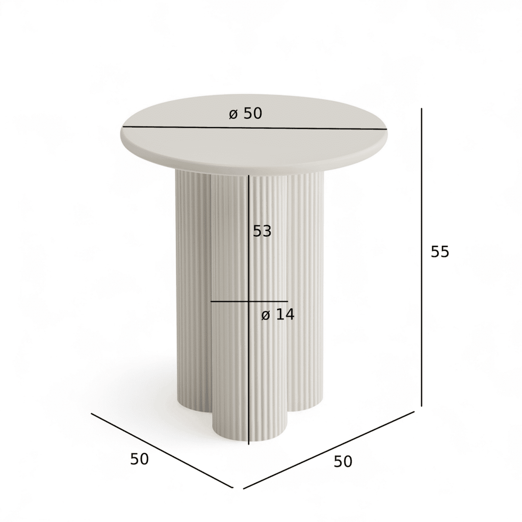 Couchtisch Rund ø50 cm - Weiß - FURNHOUSE