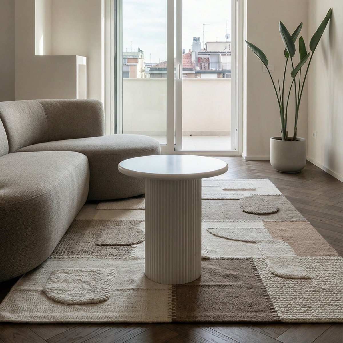 Couchtisch Rund ø50 cm - Weiß - FURNHOUSE