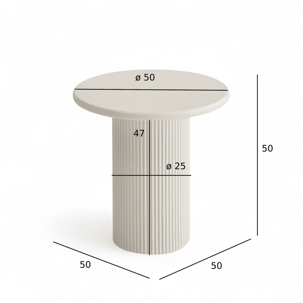 Couchtisch Rund ø50 cm - Weiß - FURNHOUSE