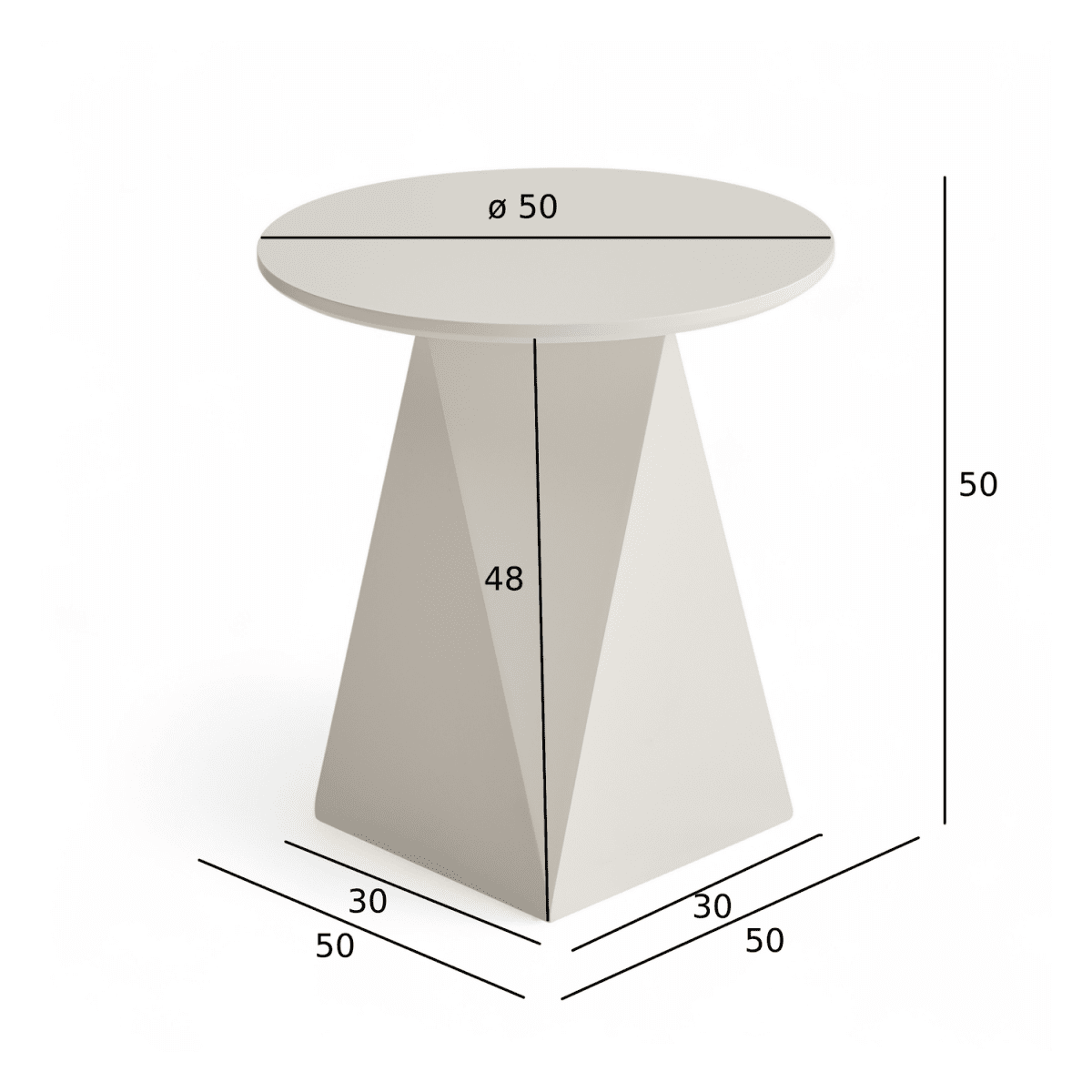 Couchtisch Rund ø50 cm - Weiß - FURNHOUSE