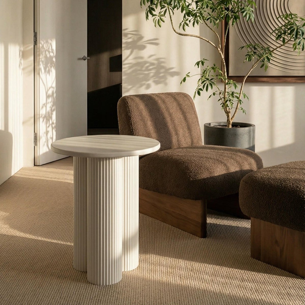 Couchtisch Rund ø50 cm - Weiß - FURNHOUSE