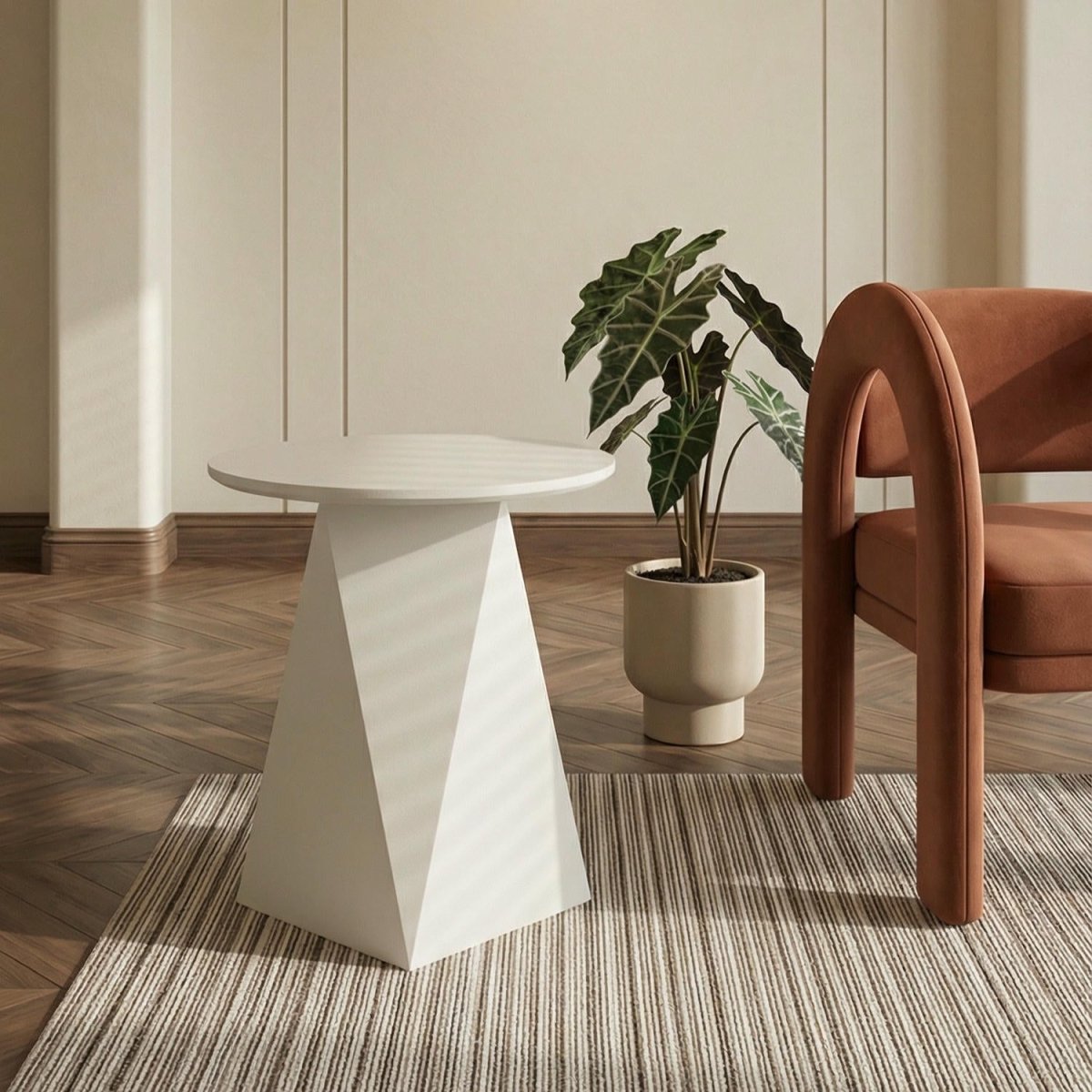 Couchtisch Rund ø50 cm - Weiß - FURNHOUSE