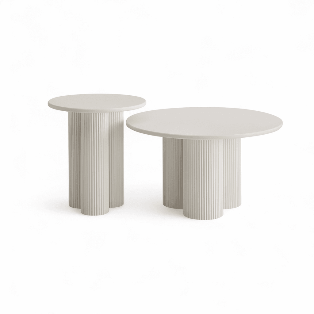 Couchtisch Rund ø50 cm - Weiß - FURNHOUSE