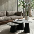 Couchtisch Rund ø60 cm - Marmoroptik Hellgrau - FURNHOUSE