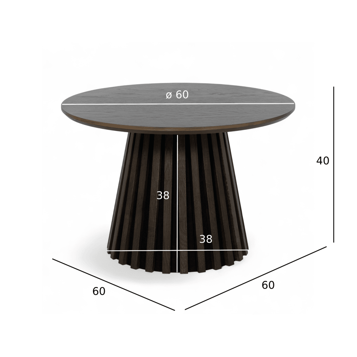 Couchtisch Rund ø60 cm Svendborg - Räuchereiche - FURNHOUSE