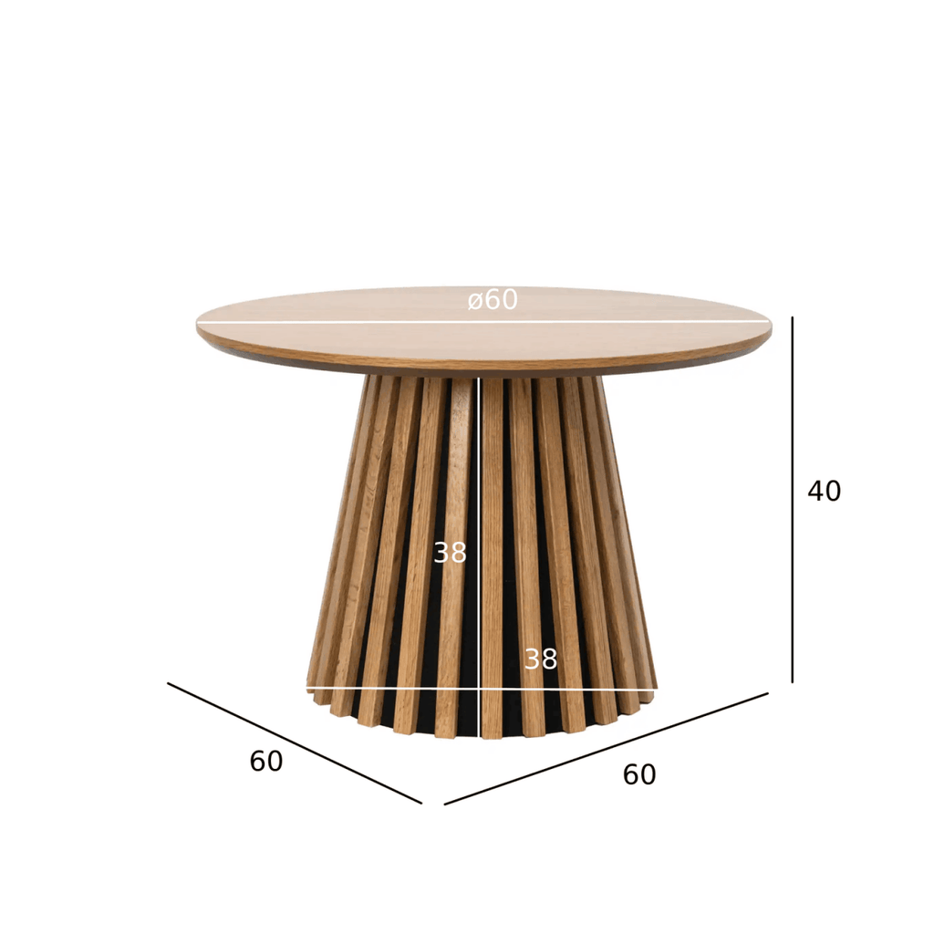 Couchtisch Rund ø60 cm - Wildeiche Natur - FURNHOUSE