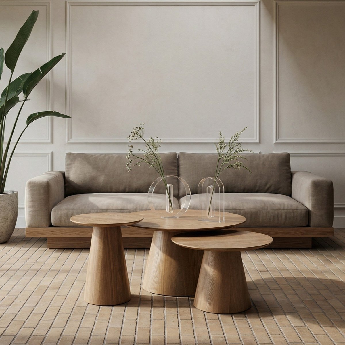 Couchtisch Rund ø60 cm - Wildeiche Natur - FURNHOUSE