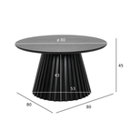 Couchtisch Rund ø80 cm - Eiche Schwarz - FURNHOUSE