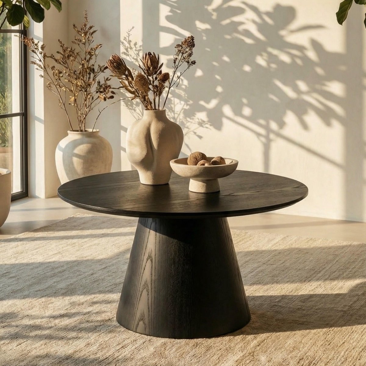 Couchtisch Rund ø80 cm - Eiche Schwarz - IBBE DESIGN - FURNHOUSE