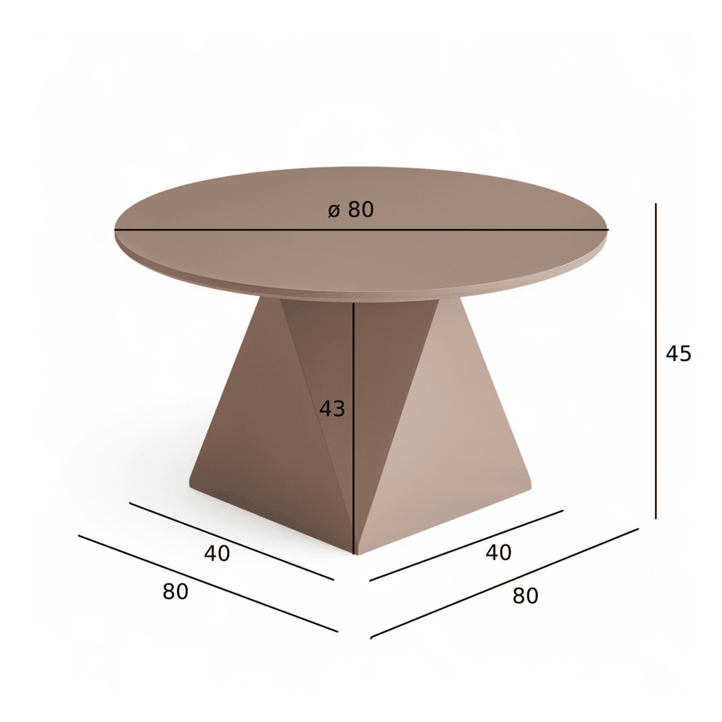 Couchtisch Rund ø80 cm - Mocca Mousse - FURNHOUSE