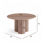 Maße Couchtisch Flow ø80 cm Braun: ø80 cm, Höhe 45 cm