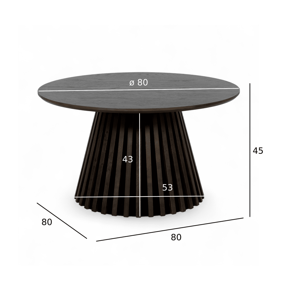 Couchtisch Rund ø80 cm Svendborg - Räuchereiche - FURNHOUSE
