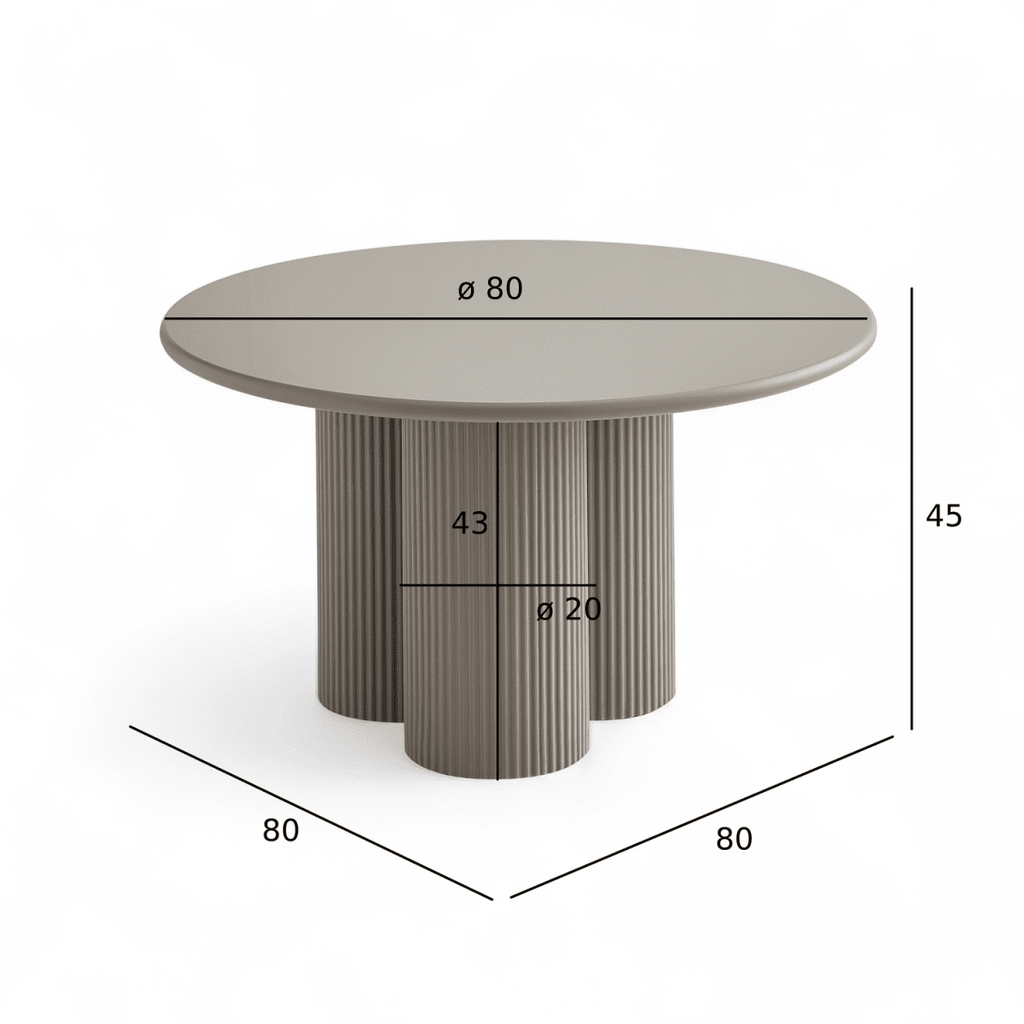 Couchtisch Rund ø80 cm - Taupe - FURNHOUSE