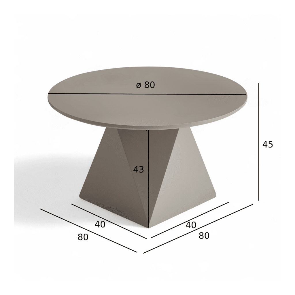 Couchtisch Rund ø80 cm - Taupe - FURNHOUSE