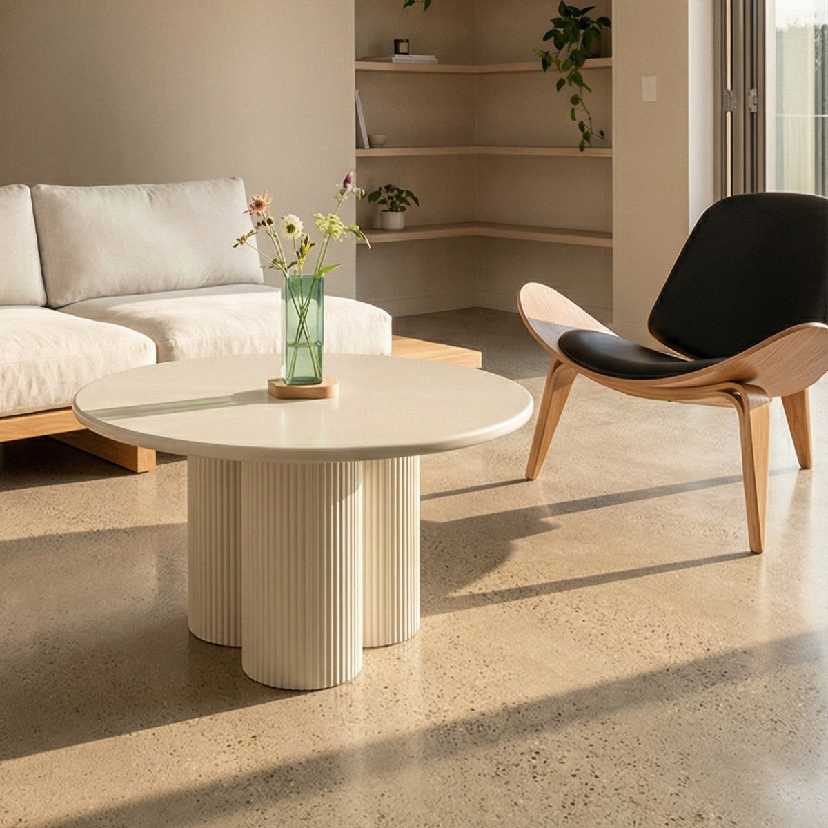 Couchtisch Rund ø80 cm - Weiß - FURNHOUSE