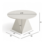 Maße Couchtisch Aura ø80 cm Weiß: ø80 cm, Höhe 45 cm