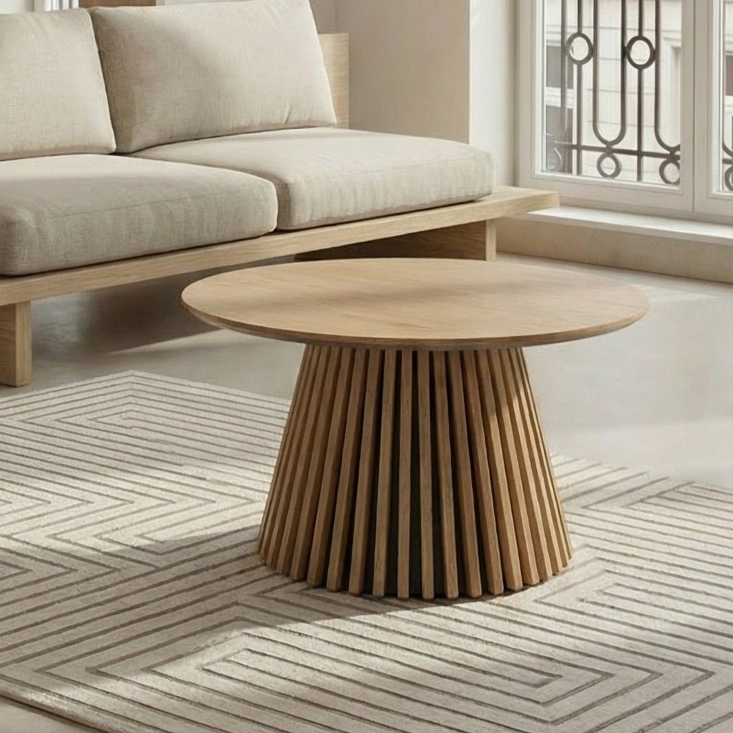 Couchtisch Rund ø80 cm - Wildeiche Natur - FURNHOUSE