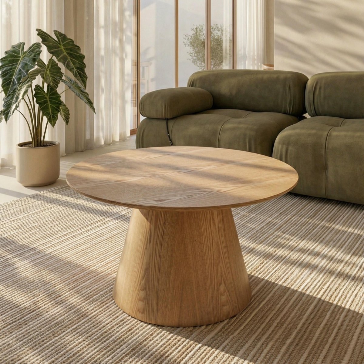 Couchtisch Rund ø80 cm - Wildeiche Natur - FURNHOUSE