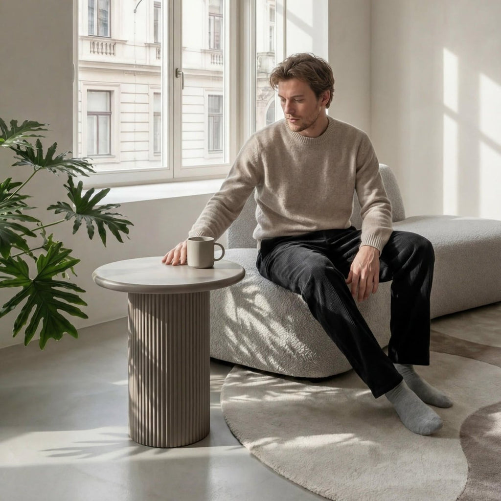 Couchtisch Rund ø50 cm - Taupe - IBBE DESIGN - FURNHOUSE
