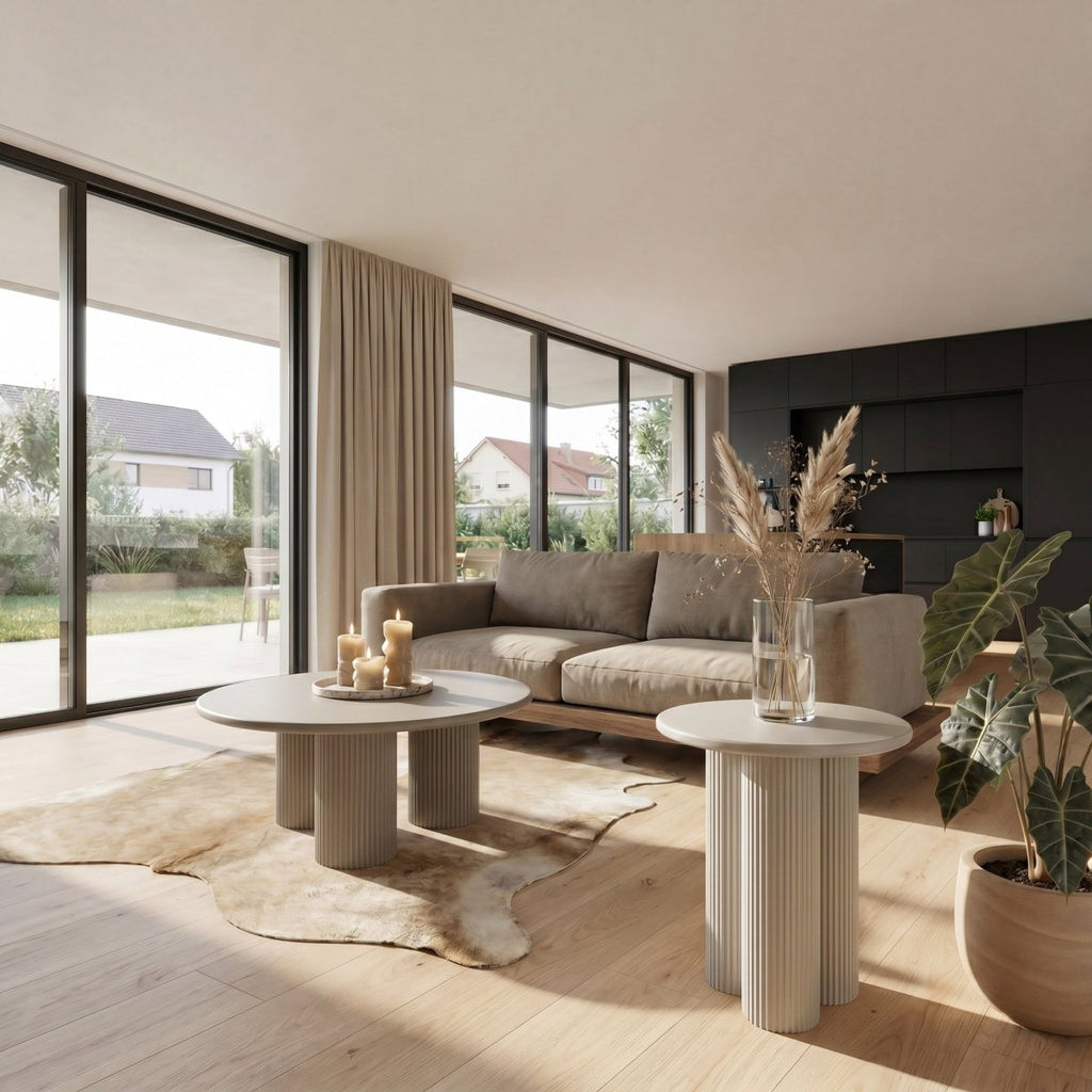 Couchtisch Rund ø80 cm - Taupe - IBBE DESIGN - FURNHOUSE