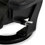 Crown Manueller Relaxsessel mit Fußhocker - Echtleder/PVC Schwarz - FURNHOUSE