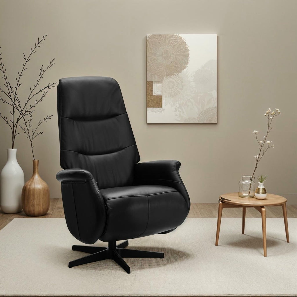 Delta Manueller Relaxsessel - Echtleder Schwarz - FURNHOUSE