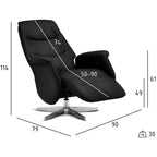 Delta Manueller Relaxsessel - Stoffbezug Schwarz - FURNHOUSE