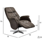 Delta Manueller Relaxsessel - Stoffbezug Taupe Grau - FURNHOUSE