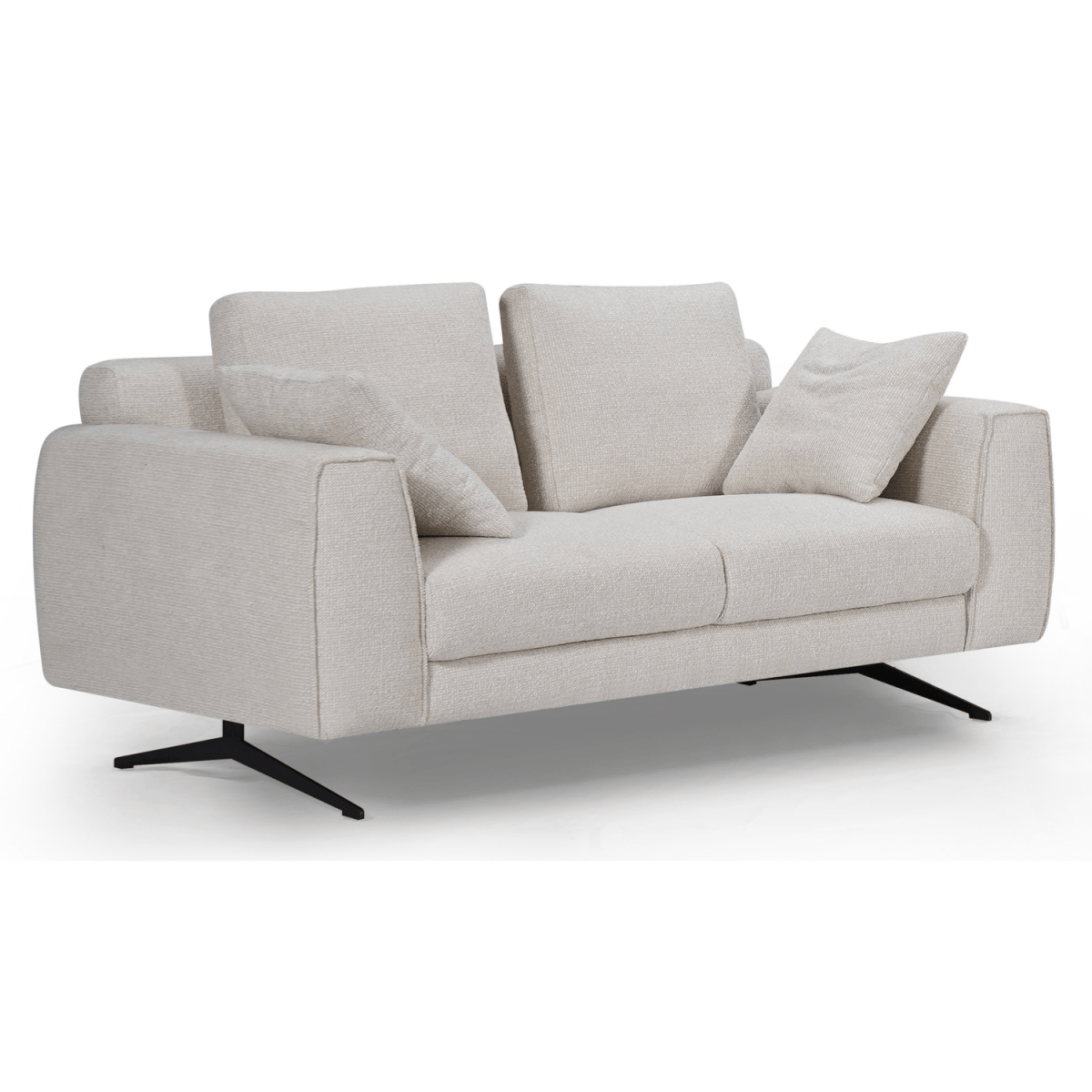 Detroit 2-Sitzer Sofa - Stoffbezug Creme Weiß - FURNHOUSE