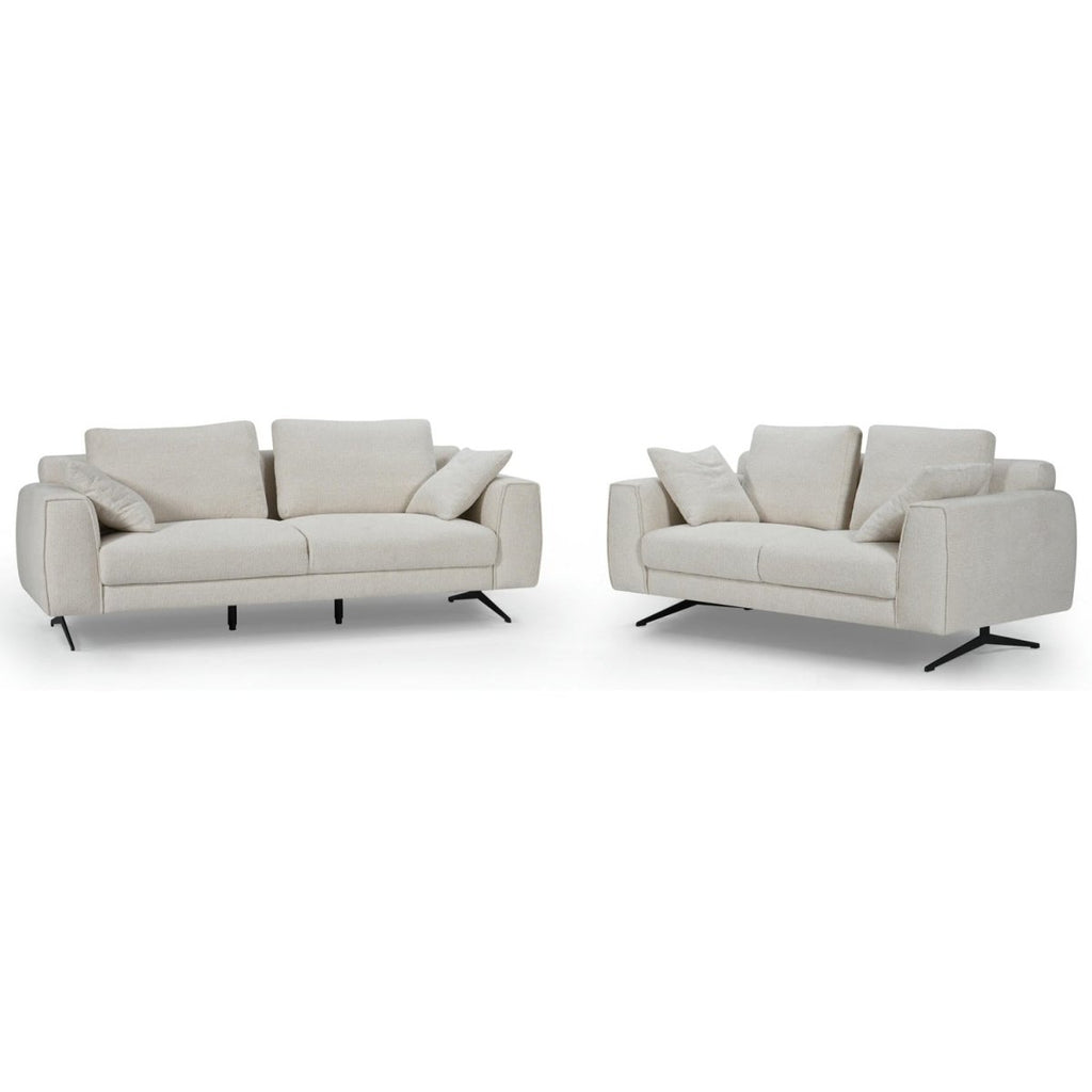 Detroit 2-Sitzer Sofa - Stoffbezug Creme Weiß - FURNHOUSE