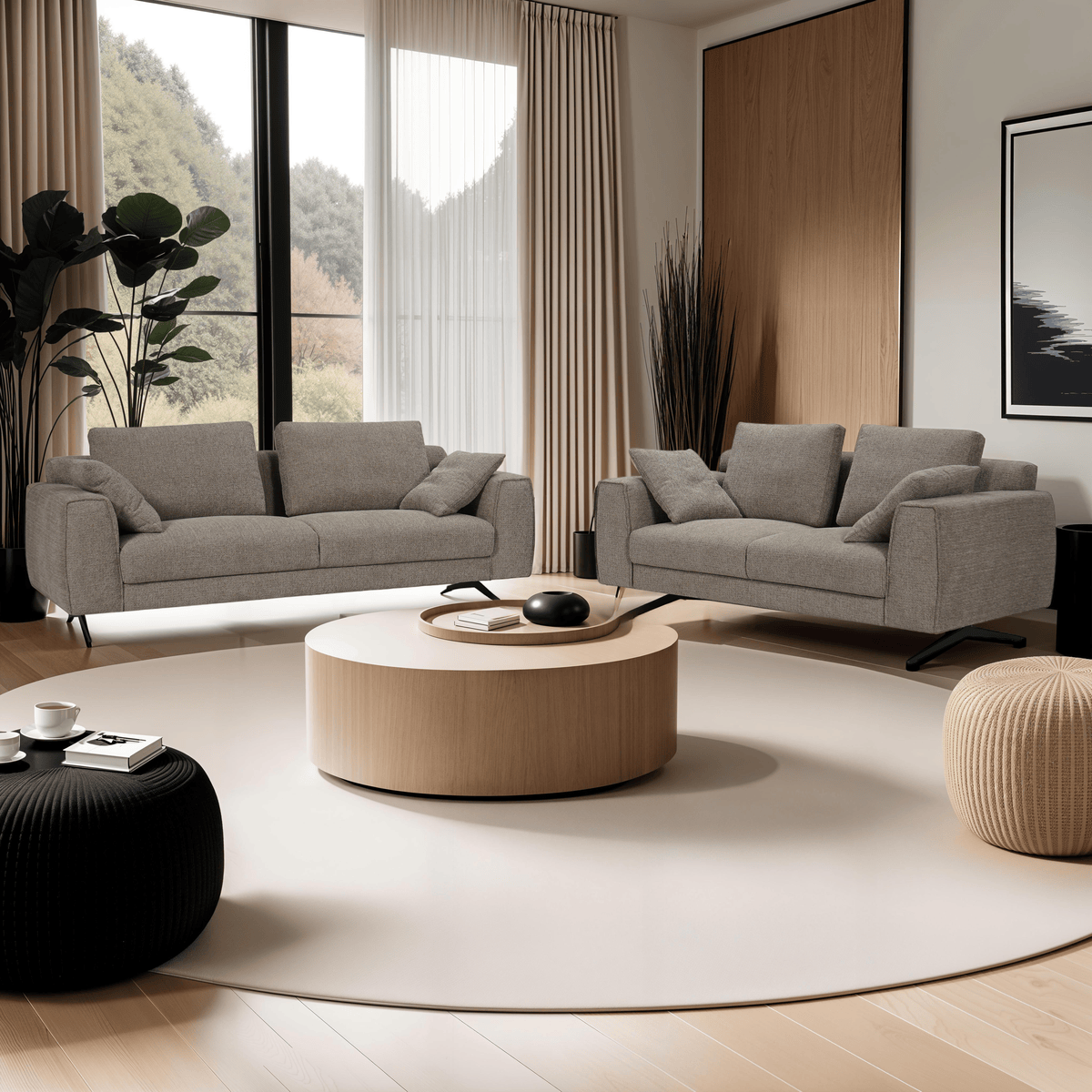 Detroit 3-Sitzer Sofa - Stoffbezug Braun - FURNHOUSE