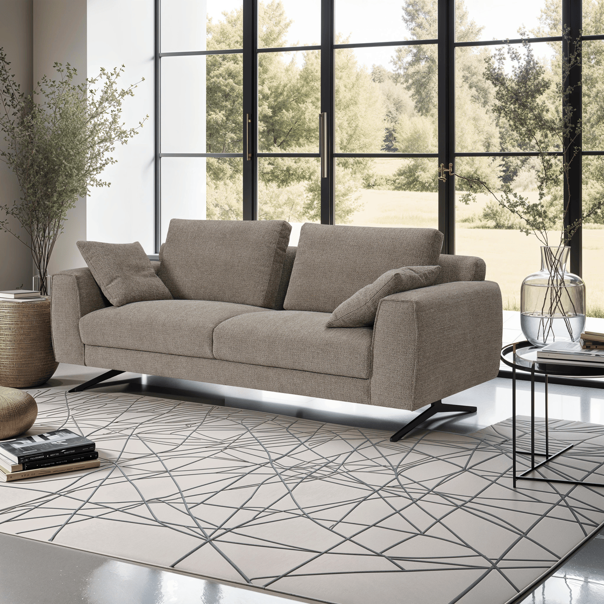 Detroit 3-Sitzer Sofa - Stoffbezug Braun - FURNHOUSE