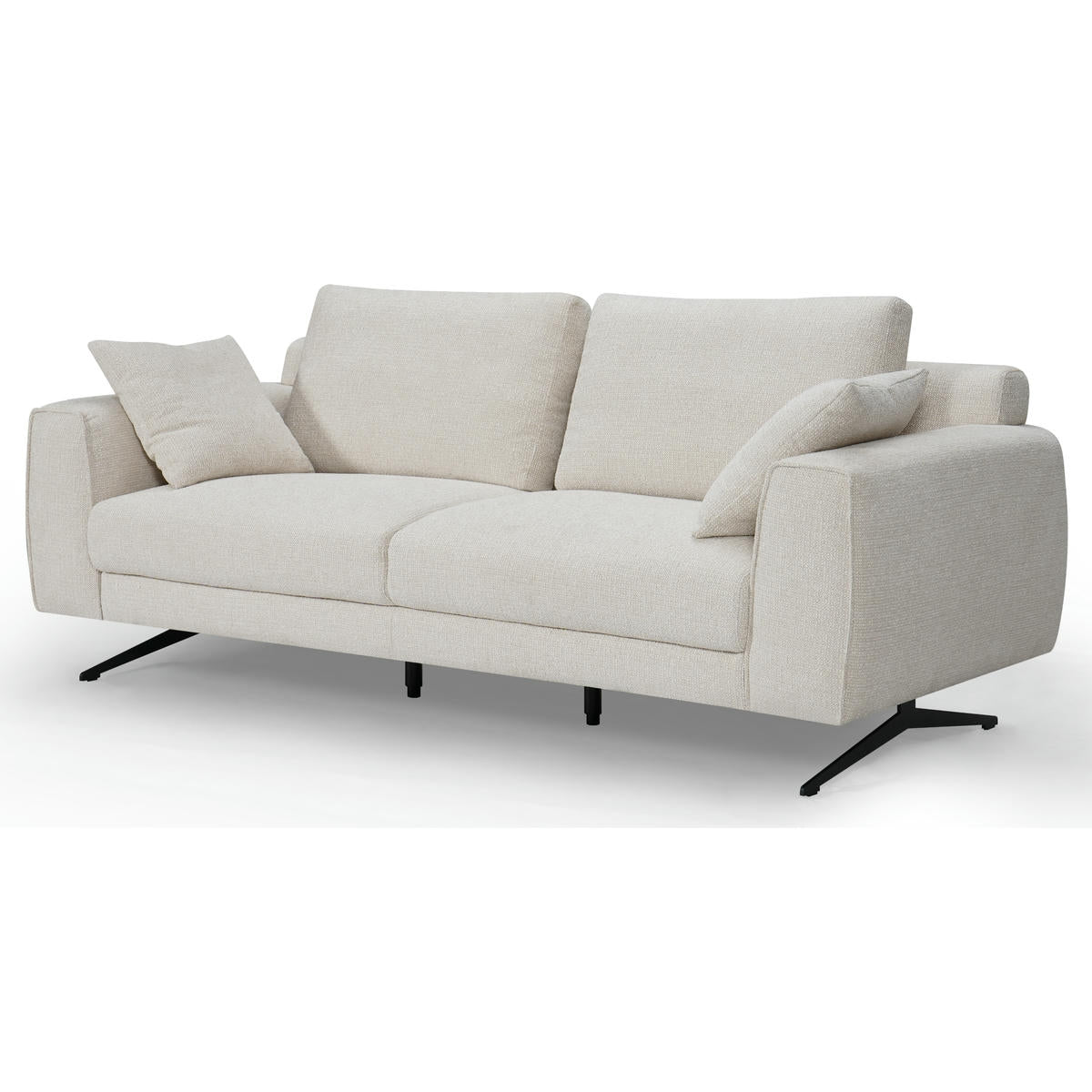 Detroit 3-Sitzer Sofa - Stoffbezug Creme Weiß - FURNHOUSE