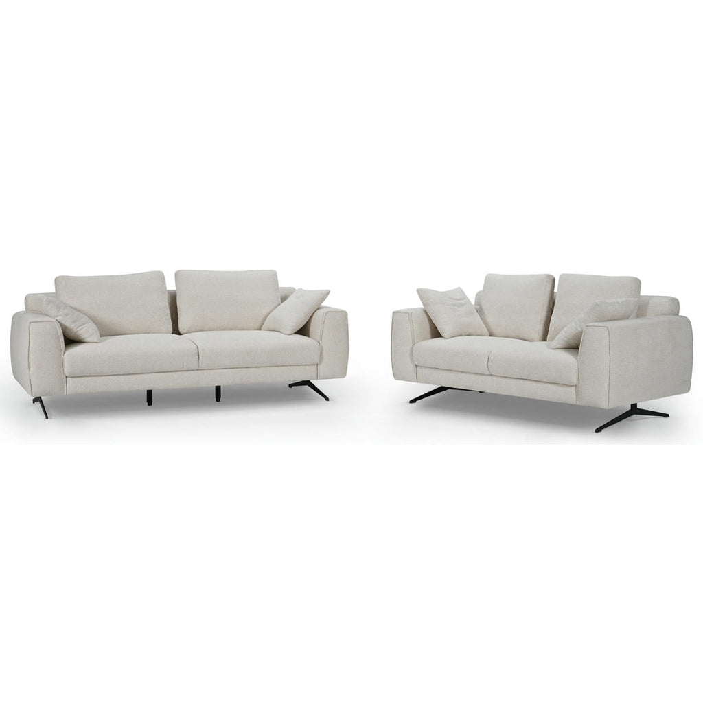 Detroit 3-Sitzer Sofa - Stoffbezug Creme Weiß - FURNHOUSE