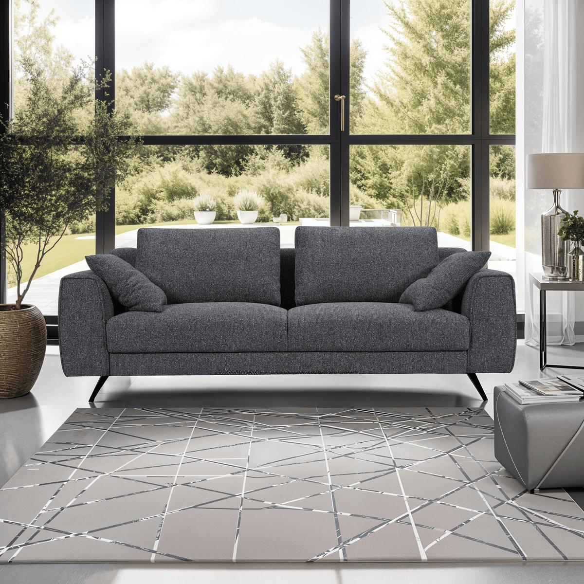 Detroit 3-Sitzer Sofa - Stoffbezug Grau - FURNHOUSE