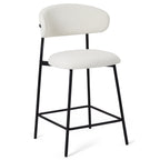Diana Barhocker 2er Set - Bouclé-Stoff Weiß - FURNHOUSE