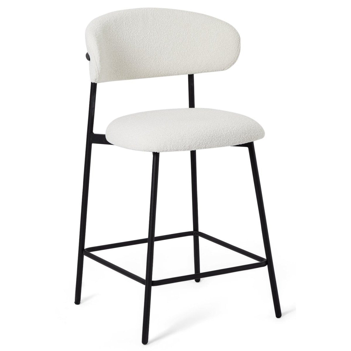 Diana Barhocker 2er Set - Bouclé-Stoff Weiß - FURNHOUSE
