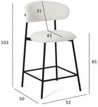 Diana Barhocker 2er Set - Bouclé-Stoff Weiß - FURNHOUSE