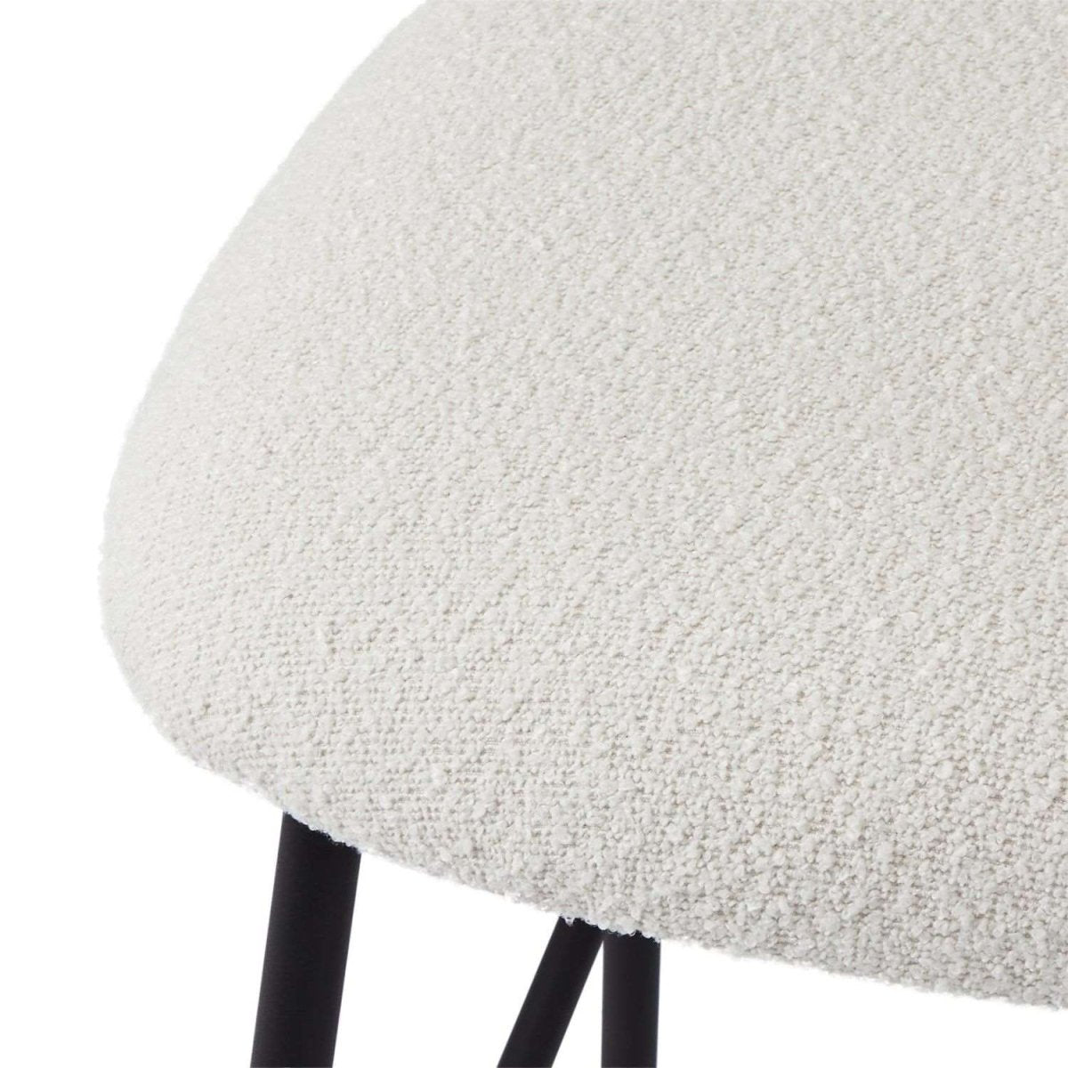 Diana Barhocker 2er Set - Bouclé-Stoff Weiß - FURNHOUSE